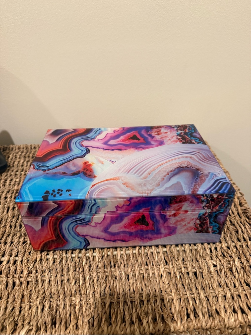 Nicole Miller Geode-Print Party Gift Box in Blue, Purple, Pink, Red